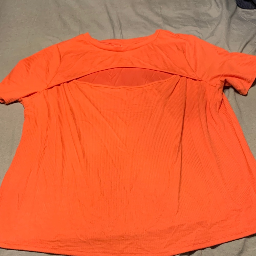 Women's Orange Peek a Boo Top